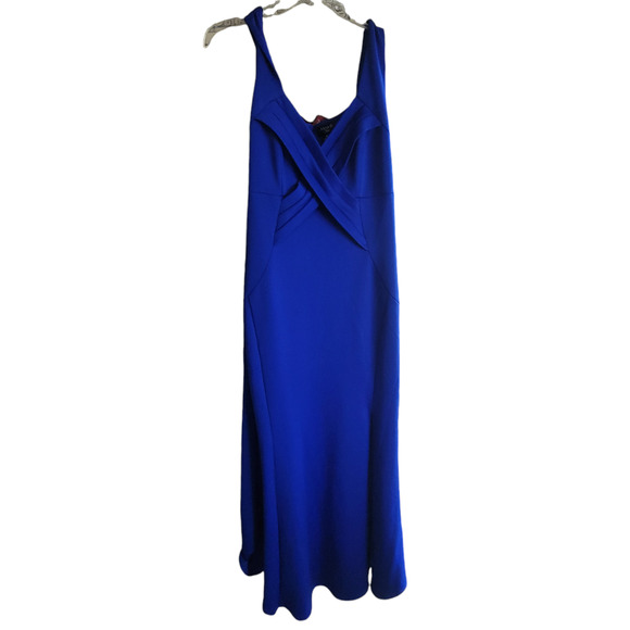 Alexa B Nites Dress Size 14 Midi Party Evening Prom Formal Royal Blue Cocktail - Picture 6 of 9